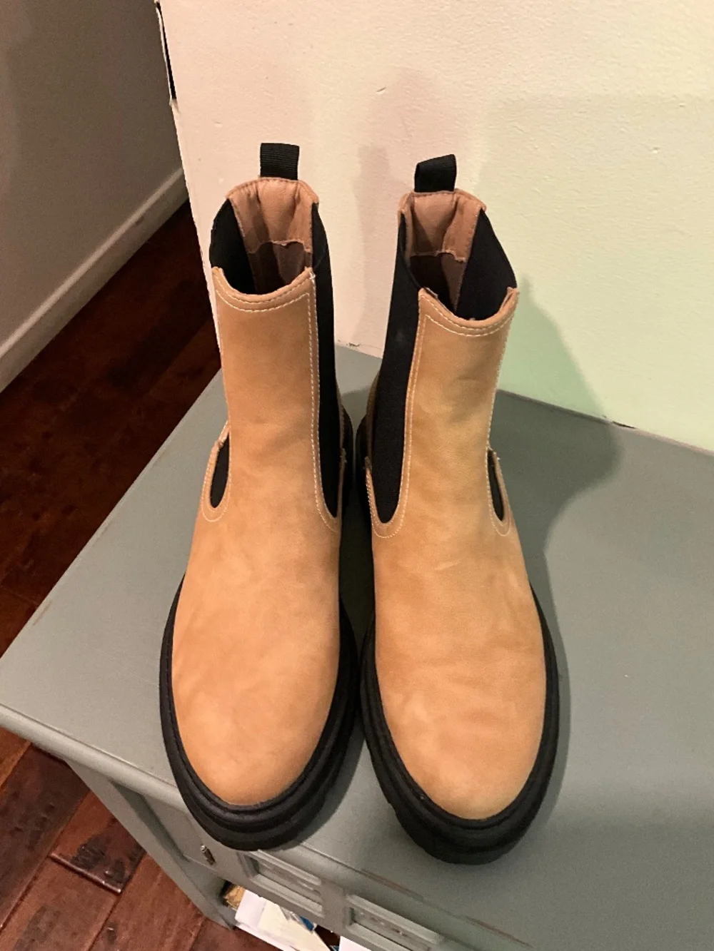 Tan suede boots